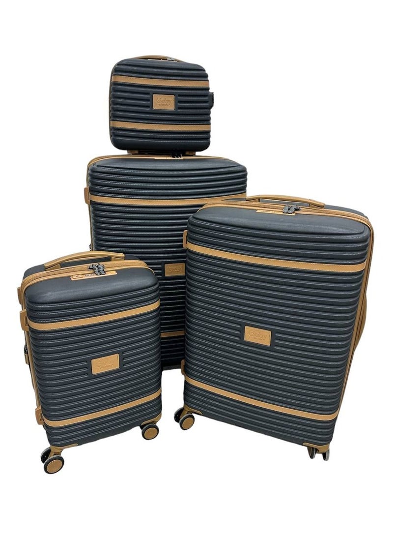 Goby LONDON 4 Piece Luggage Sets, Expandable Hardshell Clearance Luggage Hardside Lightweight Durable Carry On Suitcase Sets with Two Hooks, 4 Spinner Wheels, TSA Lock (4 Pcs set, Color H)