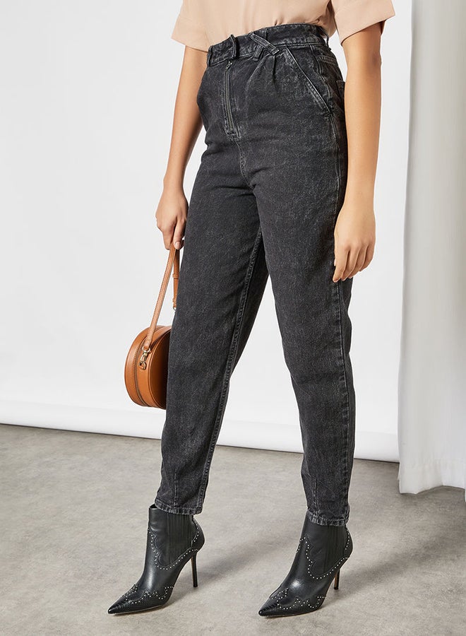 Casual High-Rise Jeans Black