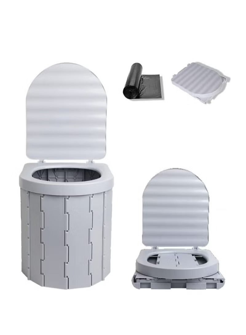 Portable Upgrade Folding Bucket Toilet and Car Travel Potty for Camping, Hiking, Trips