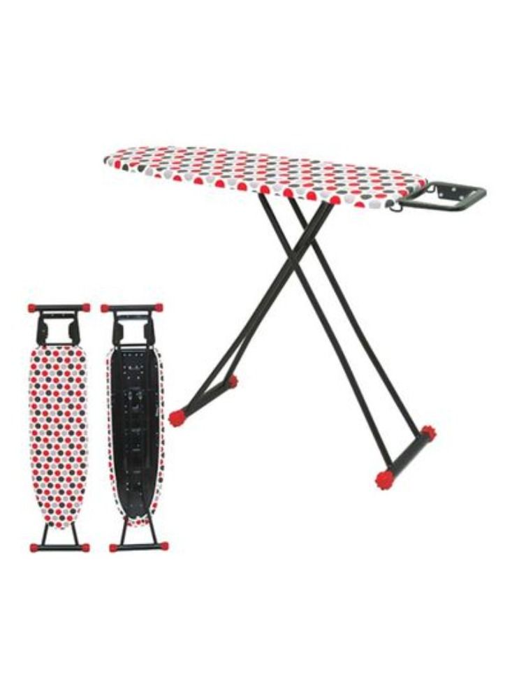 Portable Foldable Turkey Ironing Board With Heat Resistant Cover And Steam Iron Rest Red/White/Grey 112x34cm