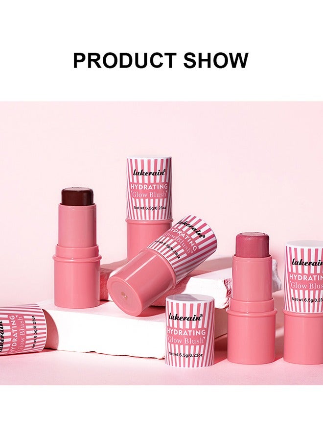 Hydrating Glow Blush -Cheeks & Lips and Eyes, 3  in 1 Creamy blush,Moisturizing and Delicate Long Lasting Makeup Retention#03