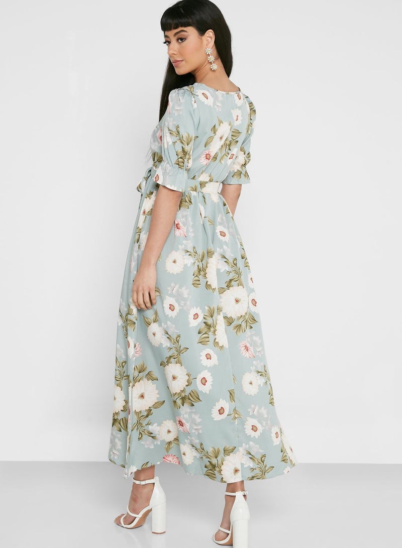 Puff Floral Dress