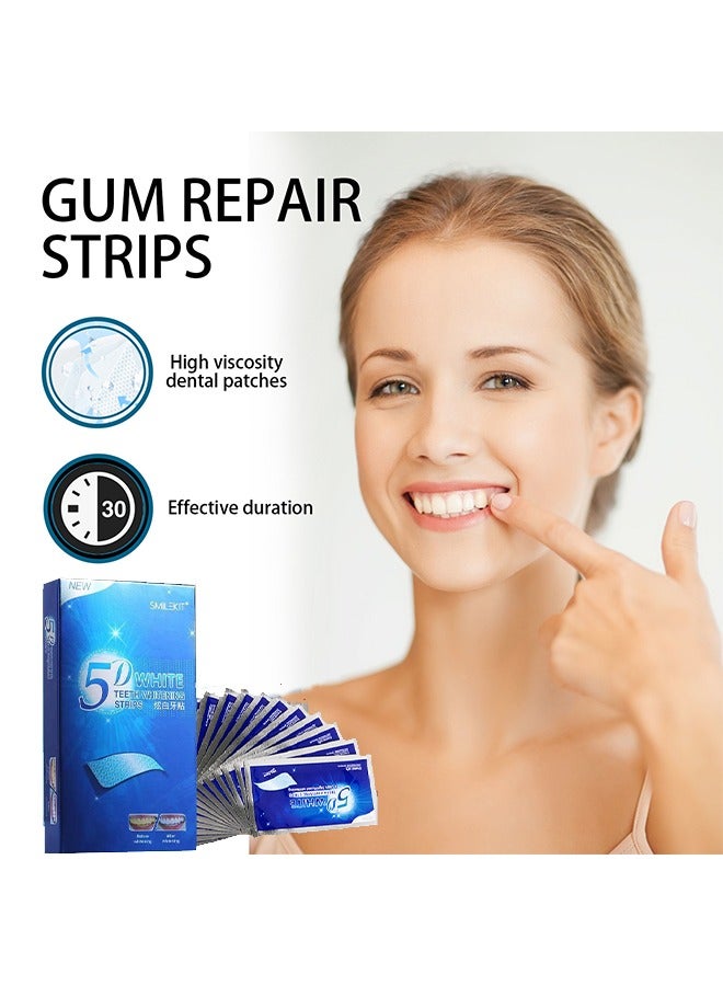 5D Teeth Whitening Strips, Elastic Gel Teeth Whitening Kit, Smile Whitening Strips for Against Yellow Teeth, Coffee Stains Dental, Black Teeth ( 7Packs, 14Strips)