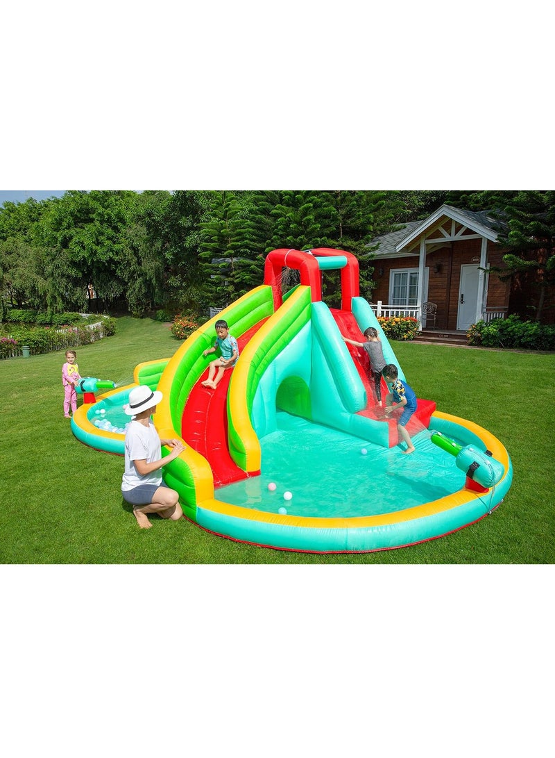 Inflatable Twin Water Slide with tunnel for Kids Outdoor Play