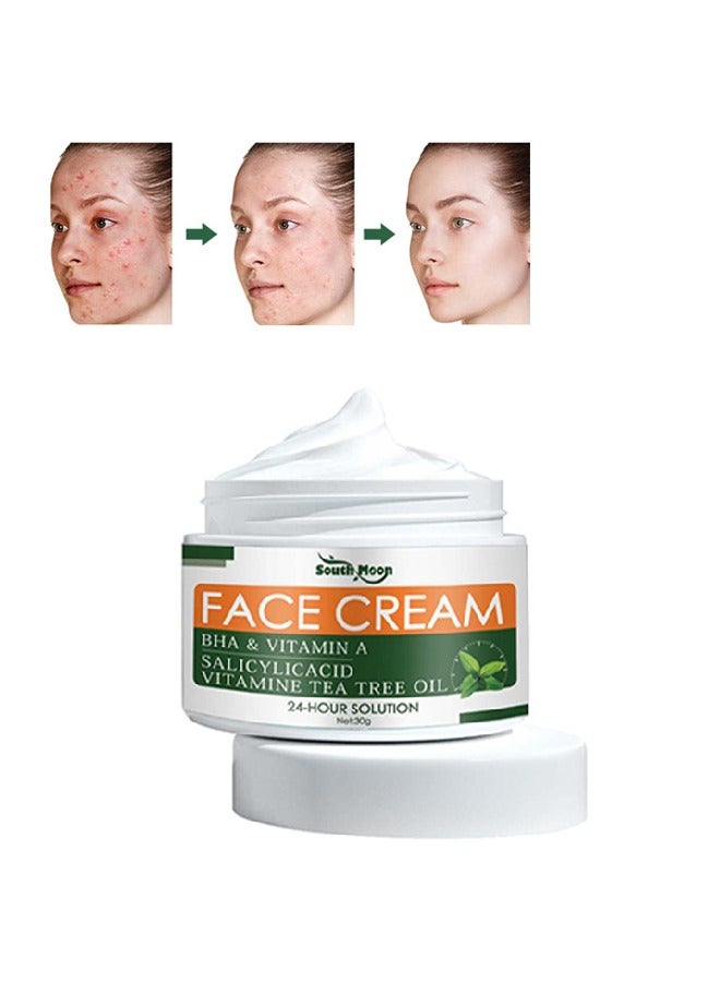 Face cream BHA & VITAMIN A ,Acne Treatment Face Cream, Acne Spot Treatment for Face & Acne Dots, Natural Cystic Acne Treatment, For All Skin Types, Premium Acne Scar Cream & Pimple Remover - 30g