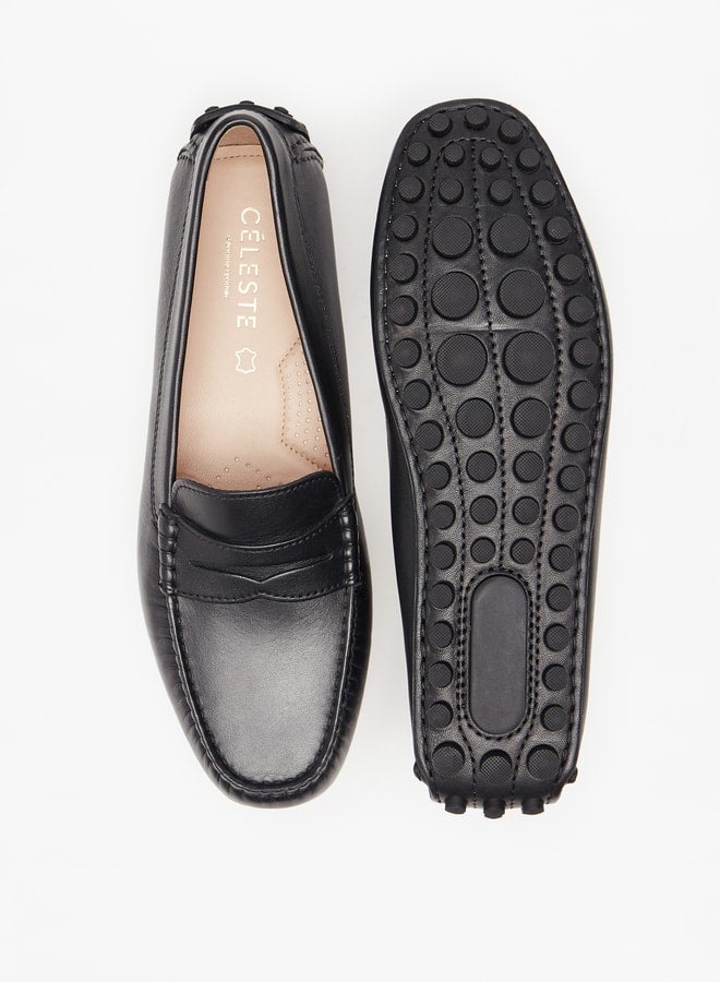 Womens Solid Slip-On Loafers