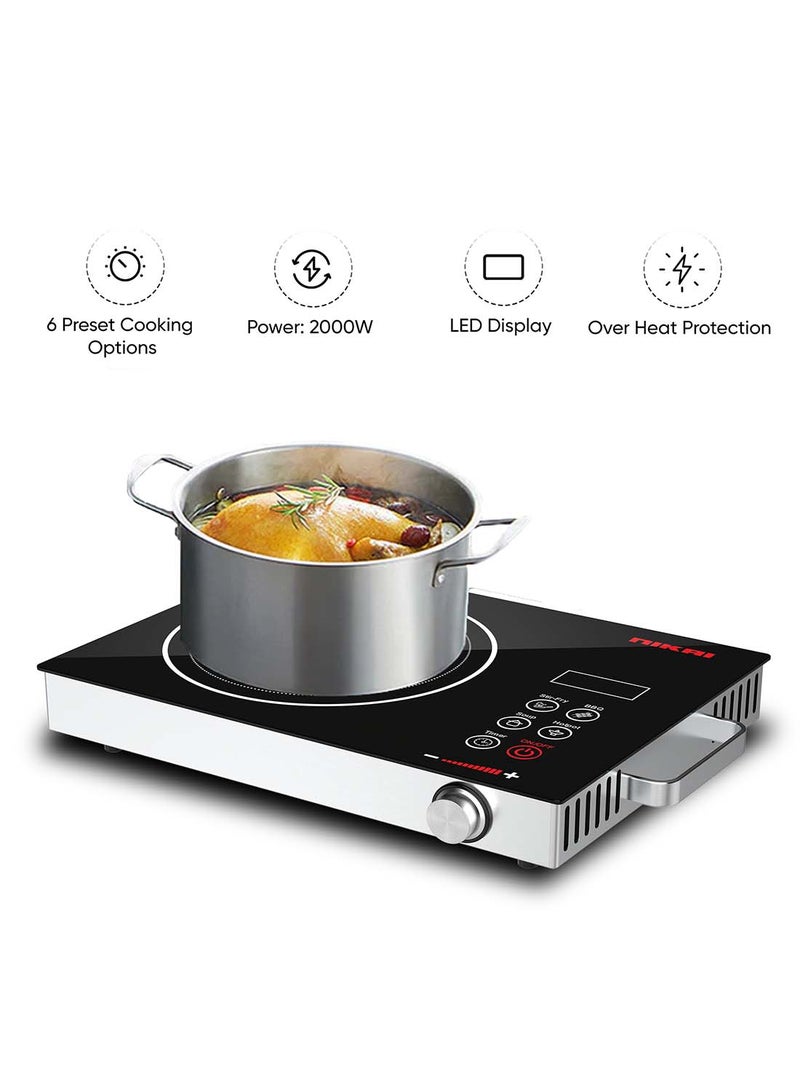 Infrared Cooker -  Touch Control With 6 Preset Temperature Settings, Sleek Design, Efficient Heating Technology Suitable For All Utensils 2000 W NIC300A Black