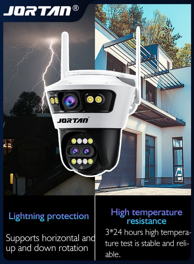 9MP 900W Trinocular Zoom Wifi Camera 3 Sensors Camera Outdoor Monitor with 8x Hybrid Zoom & RJ45 Ethernet Interface & Intelligent Alarm Mode & AI Motion Detection & Color Night Vision & 2-Way Audio