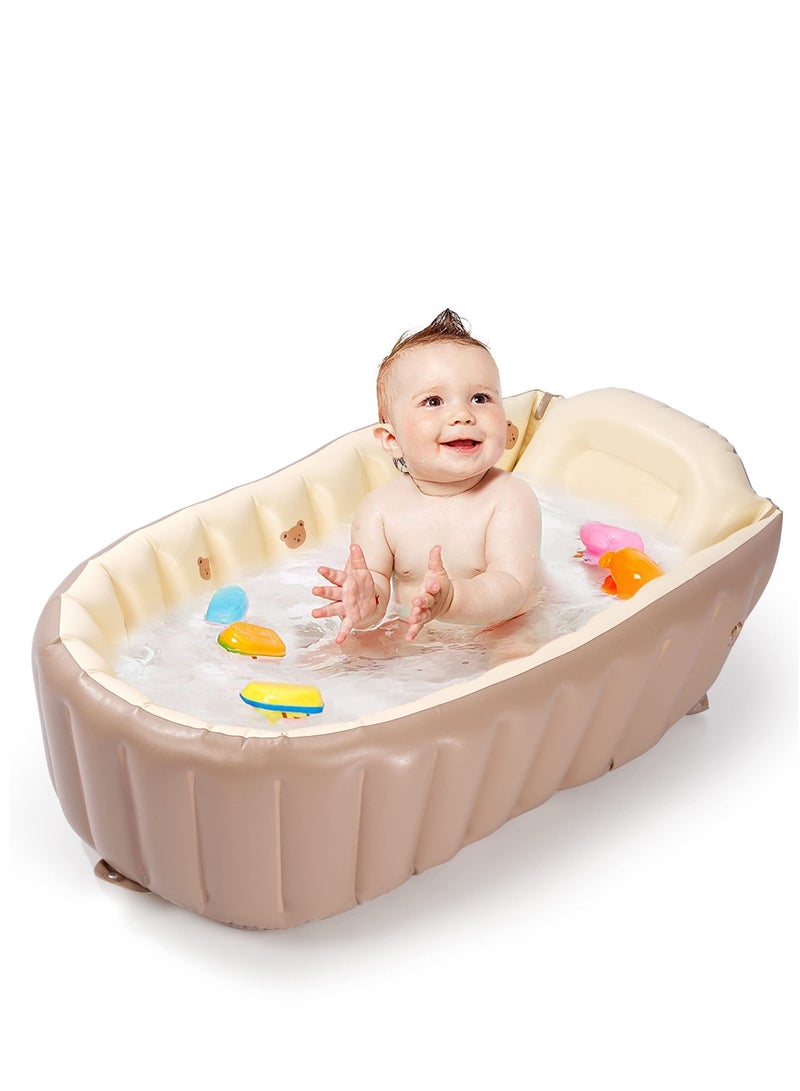 Inflatable Bathtub for Toddlers Portable Baby Tub with Built-in Air Pump Collapsible Design for Easy Storage Perfect for Newborns to Infants