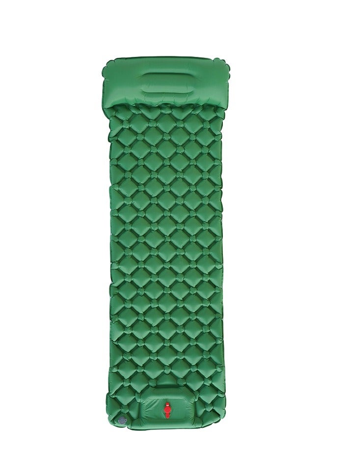 Camping Sleeping Pad, Extra Thick 9.9cm Inflatable Sleeping Pad with Built-in Pillow Pump, Compact Ultra-Light Waterproof Camping Air Mattress, Suitable for Hiking, Tent, Travel 190cm X 60cm (Green)