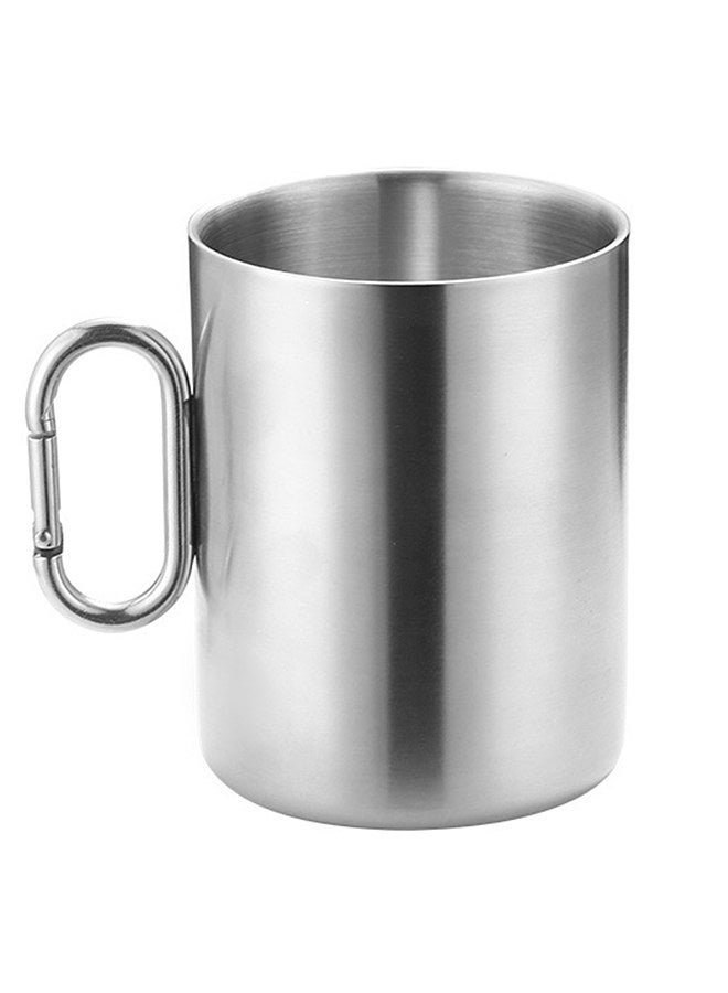 200ml/300ml/400ml Camping Water Cup Stainless Steel Coffee Mug Tea Cup with Carabiner Handle