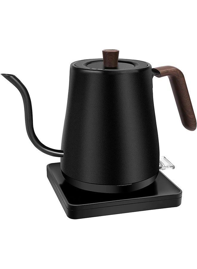 Electric Gooseneck Kettle, 1 Liter Stainless Steel Pour-Over Kettle,304 Stainless Steel Coffee Pot for Brewing Coffee and Tea (Wood Grain Black)