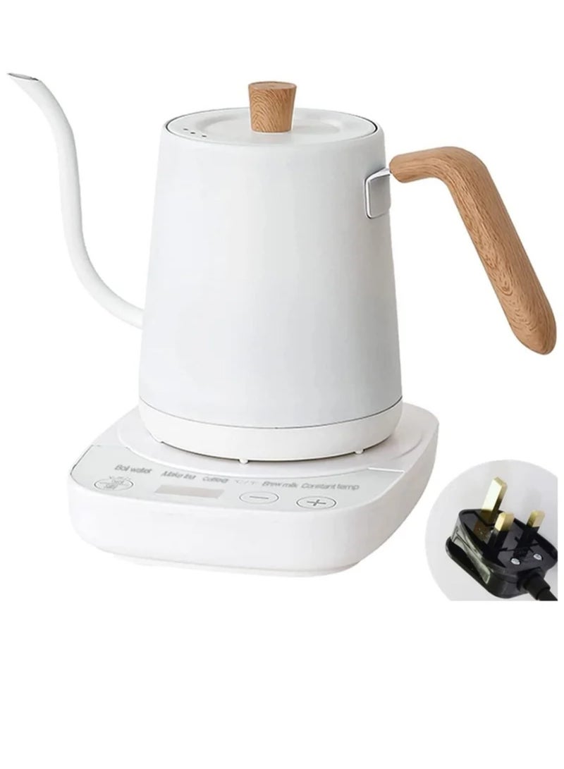 Coffee Pot 900ml Ultra-fast Boiling Hot Water Kettle Stainless Steel Electric Kettle Automatic Temperature Control Constant Temperature 1000w Rapid Heating (white)