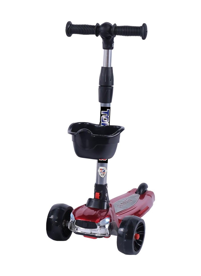 Top Gear Kick Scooter TG 646 for Kids Ages 3-10 - Foldable - 3 Wheel Scooter and Adjustble Height - Red