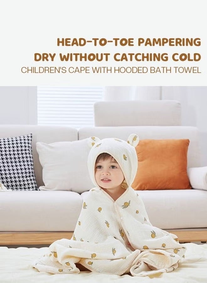 Baby Kids Hooded Bath Towel Fast Water Absorption Soft and Skin-friendly Baby Quilt 70*130cm±2cm