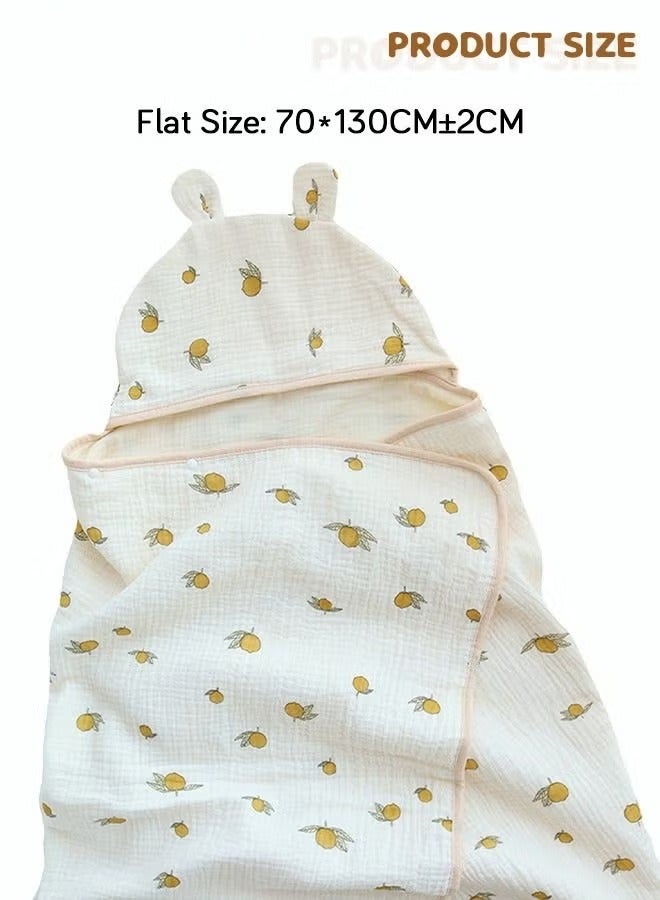 Baby Kids Hooded Bath Towel Fast Water Absorption Soft and Skin-friendly Baby Quilt 70*130cm±2cm