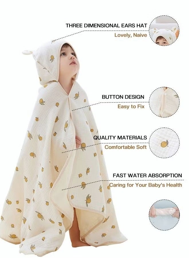 Baby Kids Hooded Bath Towel Fast Water Absorption Soft and Skin-friendly Baby Quilt 70*130cm±2cm