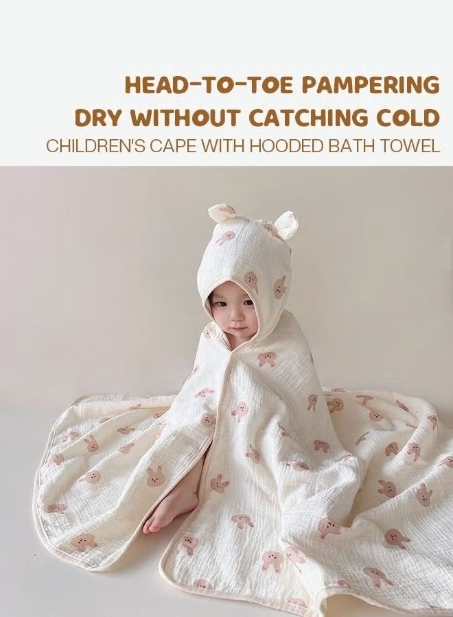 Baby Kids Hooded Bath Towel Fast Water Absorption Soft and Skin-friendly Baby Quilt 70*130cm±2cm