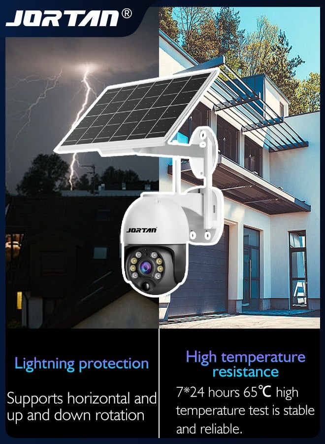 4MP 4G SIM Card & Wifi Solar Security Camera Outdoor Wireless Low Power Consumption Surveillance Camera with Solar Panel & Motion Detection & Microwave Dual Detection & Remote Control & 2 Way Audio