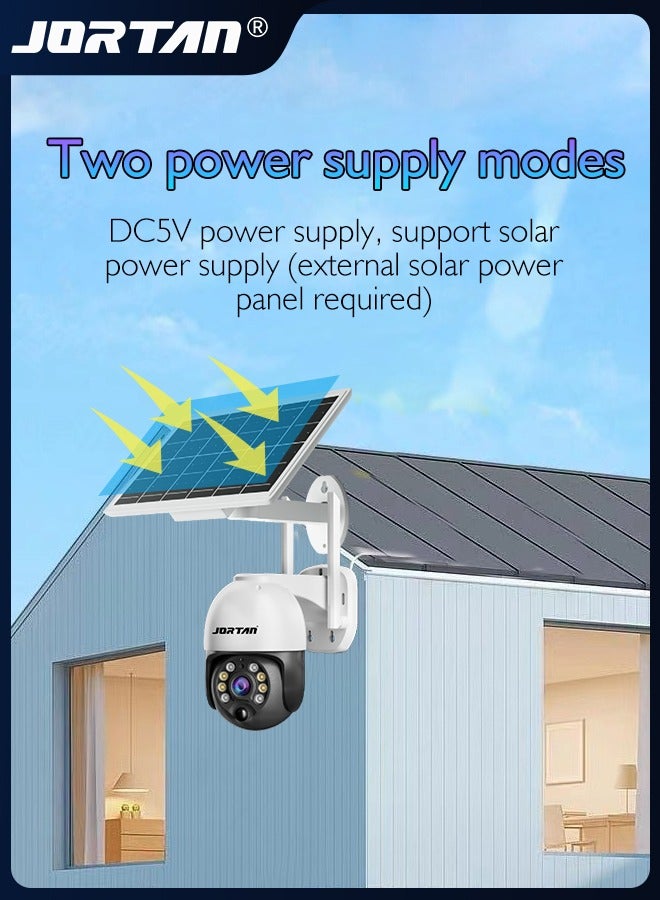 4MP 4G SIM Card & Wifi Solar Security Camera Outdoor Wireless Low Power Consumption Surveillance Camera with Solar Panel & Motion Detection & Microwave Dual Detection & Remote Control & 2 Way Audio