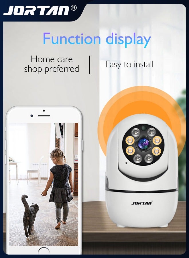 HD 1080P Indoor Security Camera 360° Pan&Tilt Wi-Fi Home PTZ Camera Easy to Install Baby Monitor with Night Vision Dog/Pet Camera with App Remote Comtrol & Two Way Audio & Smart Tracking