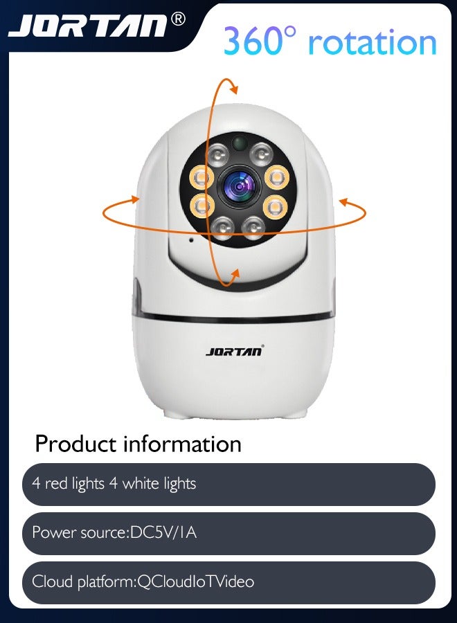 HD 1080P Indoor Security Camera 360° Pan&Tilt Wi-Fi Home PTZ Camera Easy to Install Baby Monitor with Night Vision Dog/Pet Camera with App Remote Comtrol & Two Way Audio & Smart Tracking