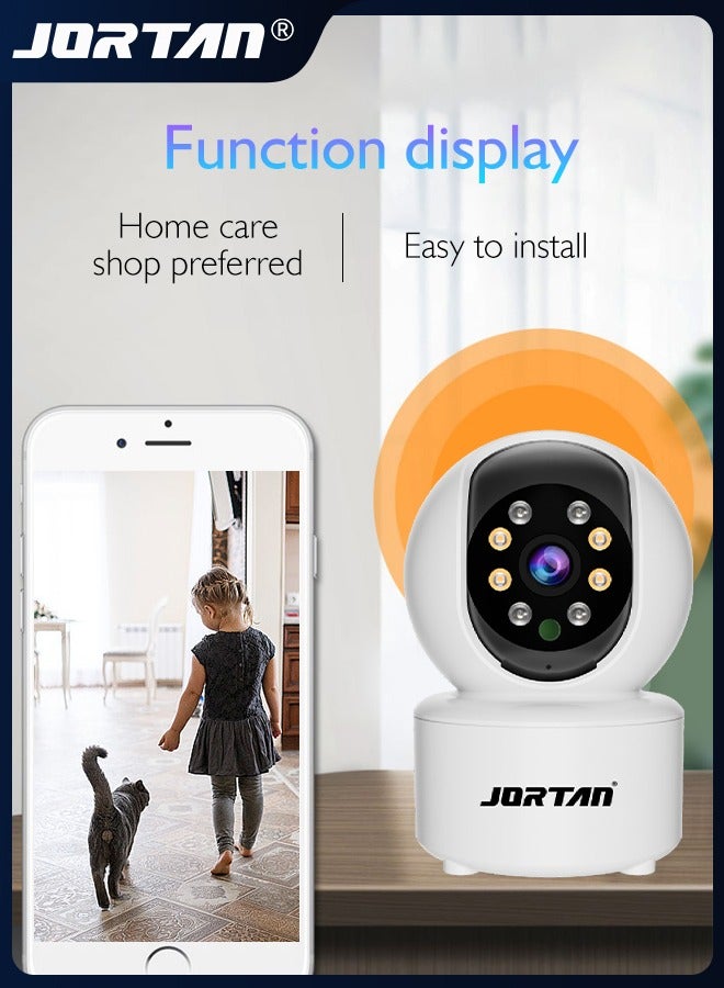 HD 1080P Indoor Security Camera 360° Pan & Tilt Wi-Fi Home PTZ Camera Easy to Install Baby Monitor with Night Vision Dog/Pet Camera with App Remote Control & Two Way Audio & Smart Tracking