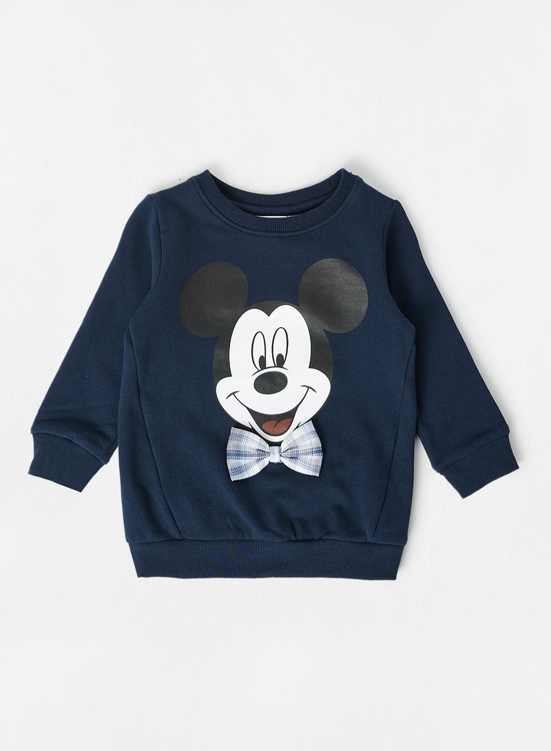 Boys Organic Mickey Mouse Sweatshirt Navy