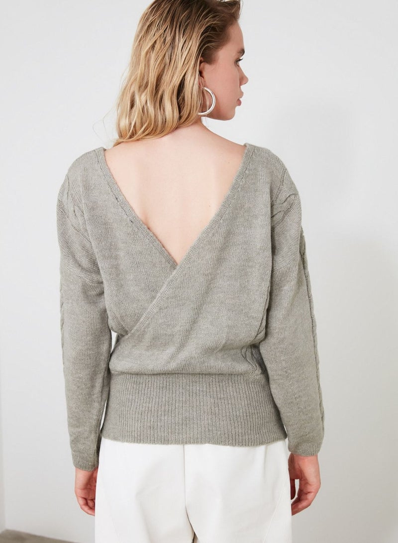 Wrap Plunge Sweater