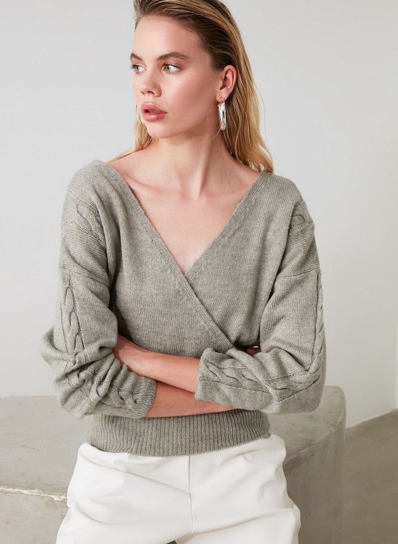 Wrap Plunge Sweater