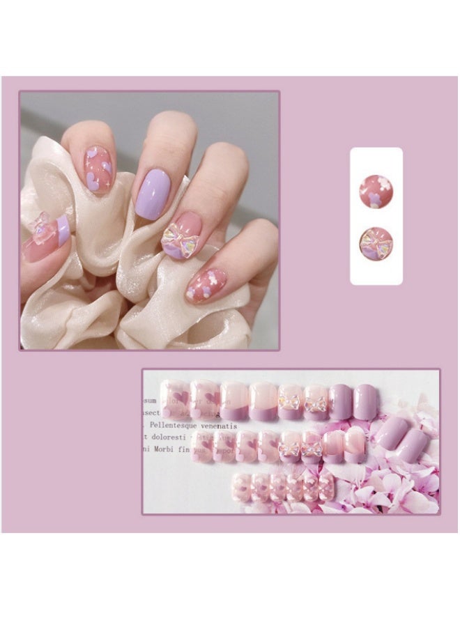 Fake Nails Printed Manicure Patches, Diamond-encrusted Wearable Manicure Patches, Ballet Nail Patches