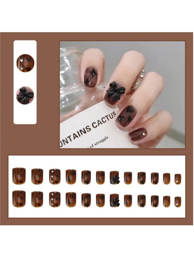 Fake Nails Printed Manicure Patches, Diamond-encrusted Wearable Manicure Patches, Ballet Nail Patches