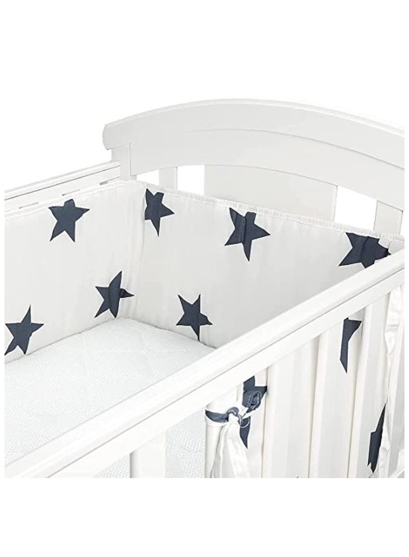2.1M Comfortable Thicken Baby Cot Wrap Padded Crib Rail Bed Fence Cover Liner Protector Anti-Collision Strip Cushion Set