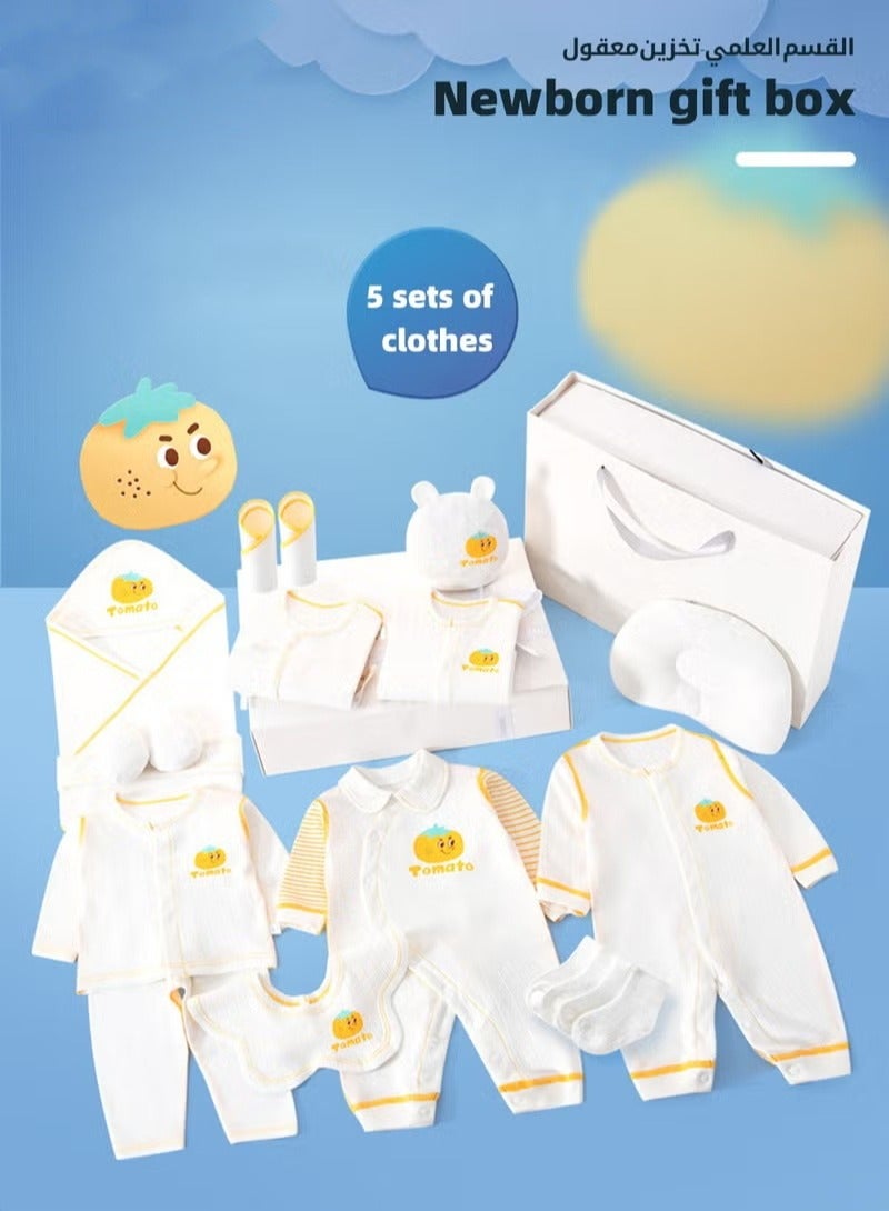 21PCS Newborn Baby Gift Set, Newborn Layette Gift Set for Boys and Girls, Babies Essential Clothes Accessories with Baby Blanket, 100% Premium Cotton, for Spring Summer Autumn Winter Four Seasons ﻿