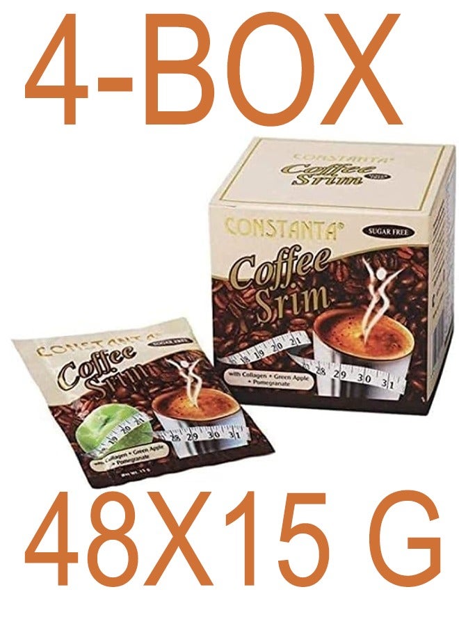 Coffee Body Srim Sugar Free, 4 box 48 sachets of 15 gm