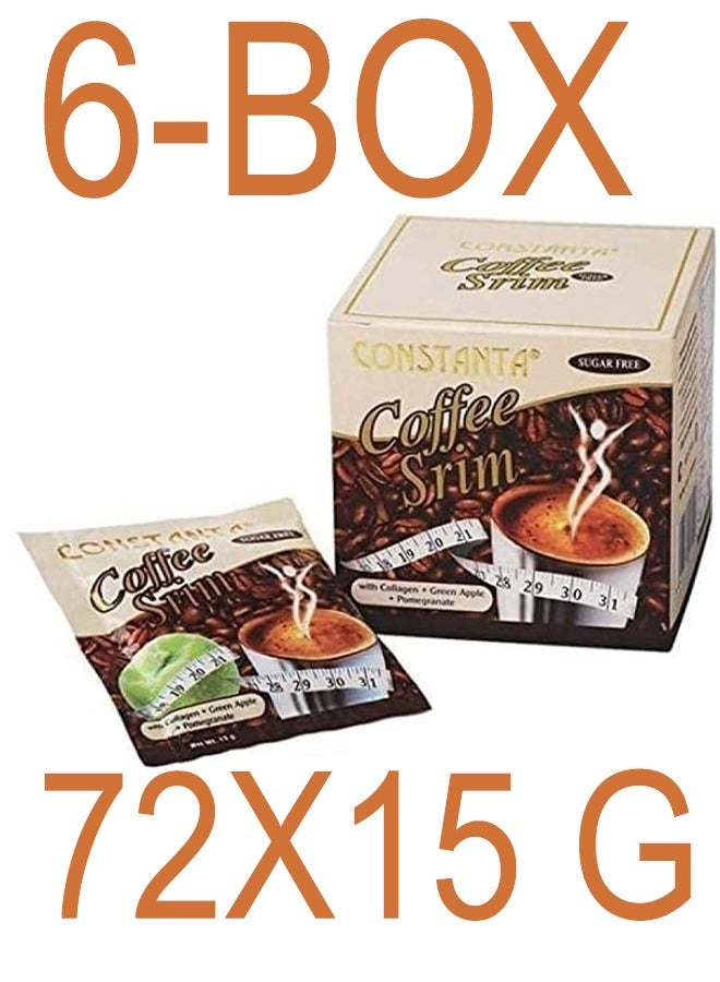 Coffee Body Srim Sugar Free, 6 box 72 sachets of 15 gm