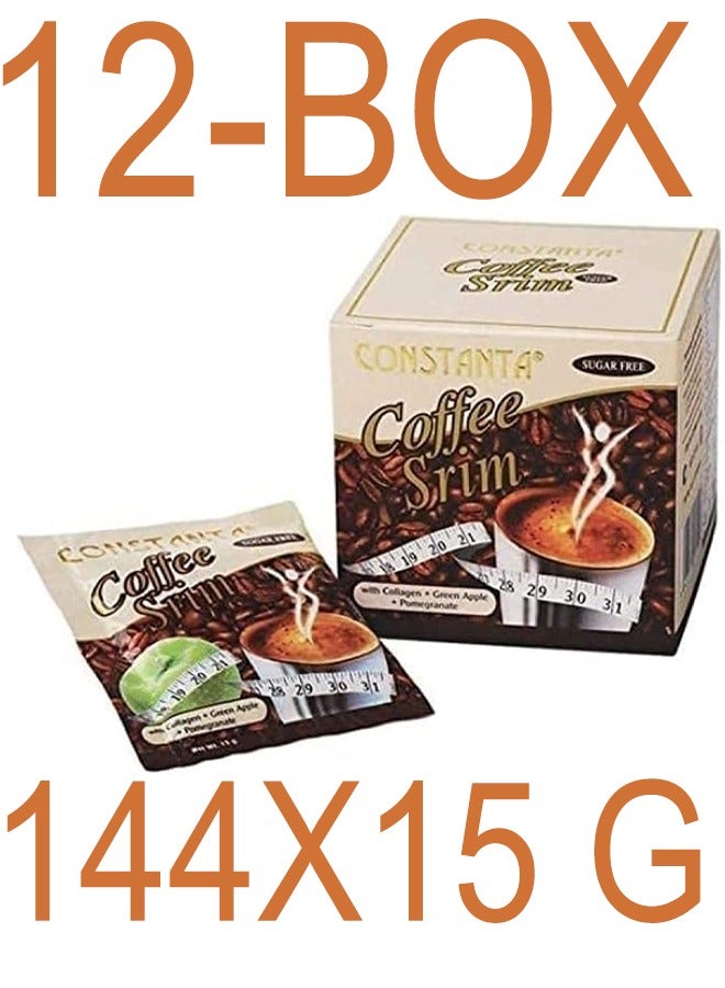 Coffee Body Srim Sugar Free, 12 box 144 sachets of 15 gm