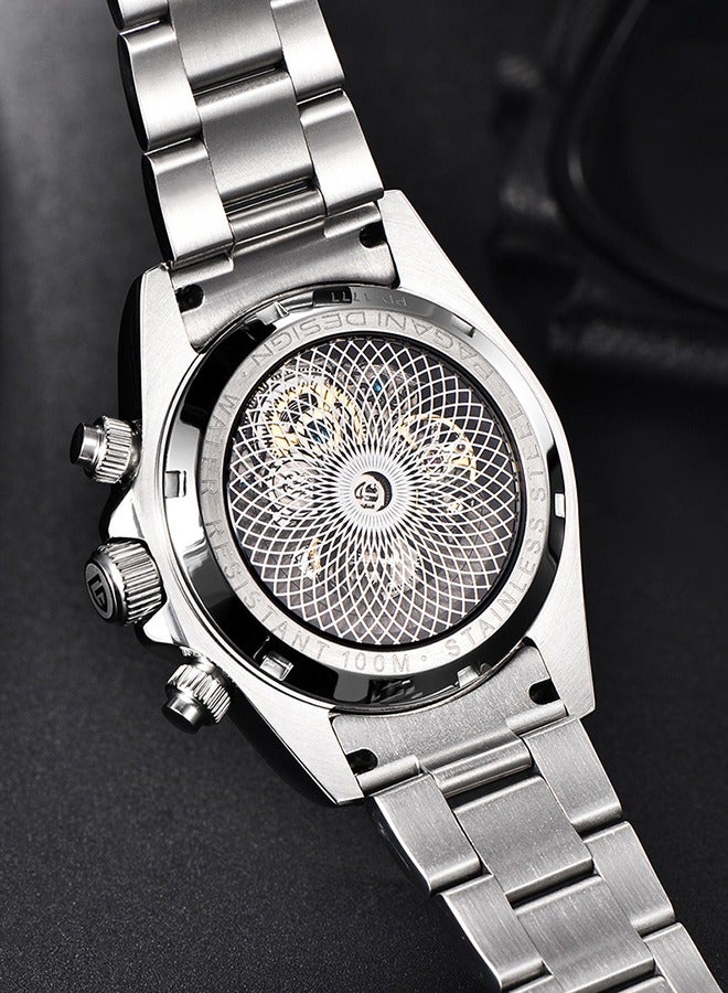 Skeleton Watches for Men Automatic Mechanical Watch 40mm Sapphire Glass Stainless Steel Wrist Watch