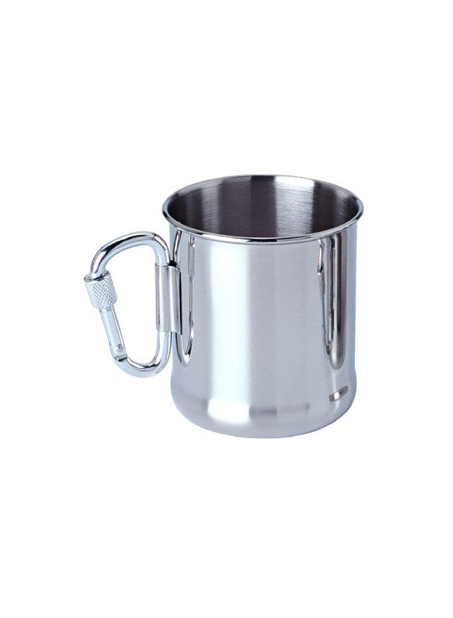 250ml Stainless Steel Camping Mug Outdoor Backpacking Cup with Carabiner Handle for Hiking Camping Traveling