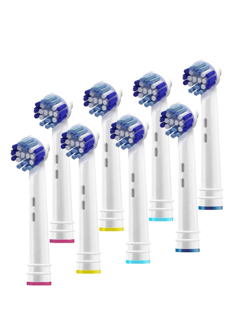 Replacement Brush Heads Compatible with OralB Braun- Pack of 8 Professional Electric Toothbrush Heads- Precision Refills for Oral-b 7000, Clean, Oral B Pro 1000, 9600, 500, 3000, 8000, Vitality Plus!