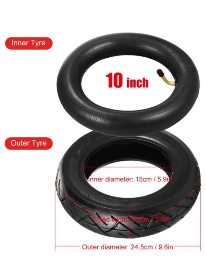 10 X2.5 Inch Inflatable Inner Tubes Outer Tires Set Replacement for Electric Scooter, E-Scooter Wheel Accessories, Compatible with E10 scooter