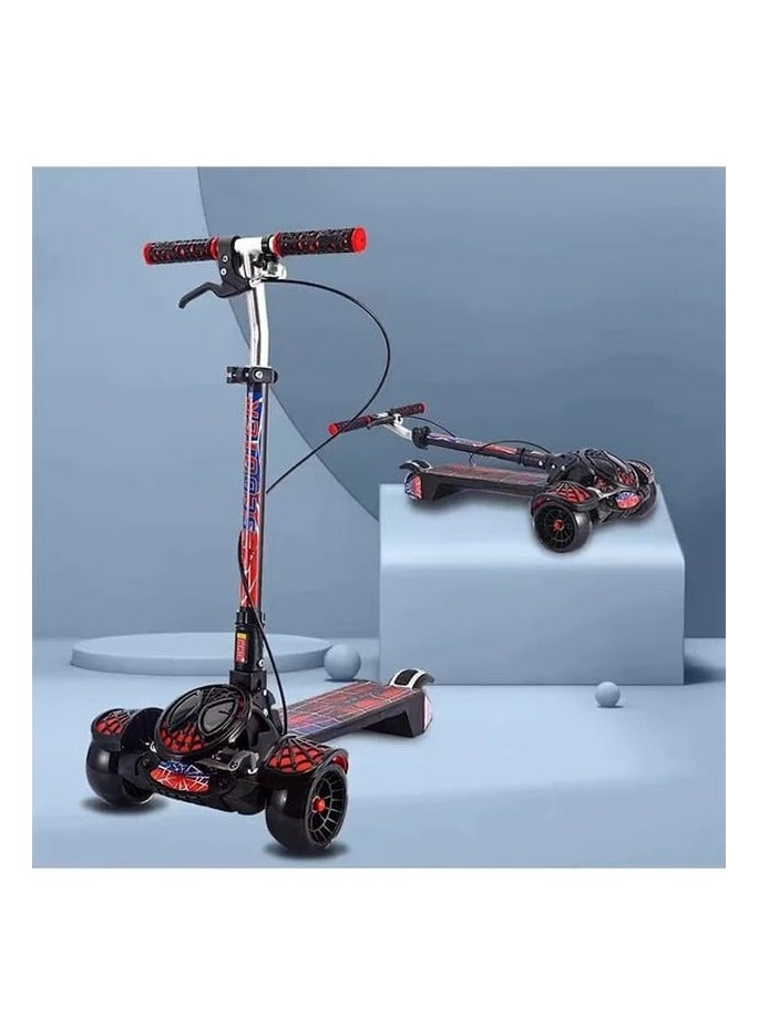 Children's Scooter Kids 3 Wheels 4 Adjustable Heights Kids' Kick Scooter With Extra Wide PU Light-Up Wheels