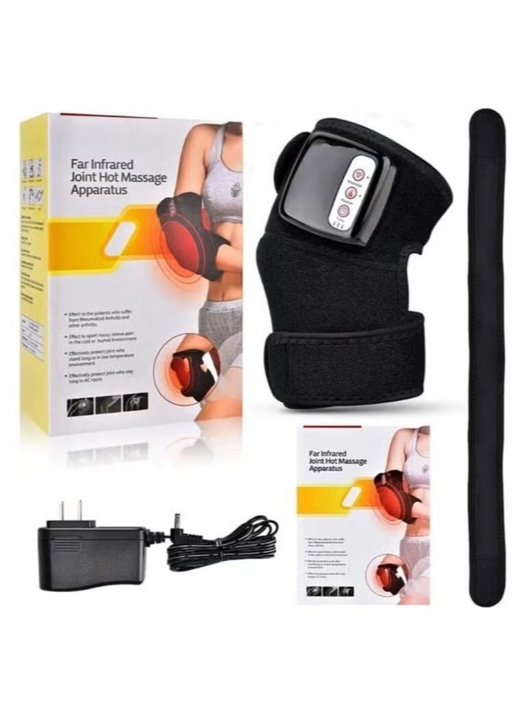 Vibration Leg Knee Massager with Heat, Massage Heating Pad for Knee, Heated Knee Pad Brace Wrap for Stress Relief