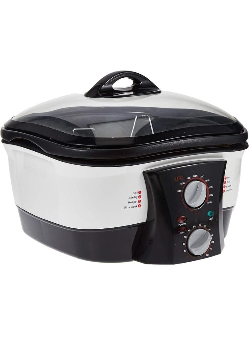 Electric Deep Fryer 5L 1500W with Viewing Window Temperature Up to 240°C Stainless Steel 120 Minutes Timer with Adjustable Thermostatic Control Automatic Fryer with Frying Basket Stainless Steel