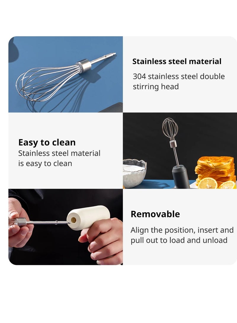 Wireless Electric Food Mixer, 3 Speed Modes Rechargeable Cordless Handheld Mixer, Lightweight And Portable Electric Egg Beater, Durable Cream Mixer For Baking Cake Egg Cream, (White)