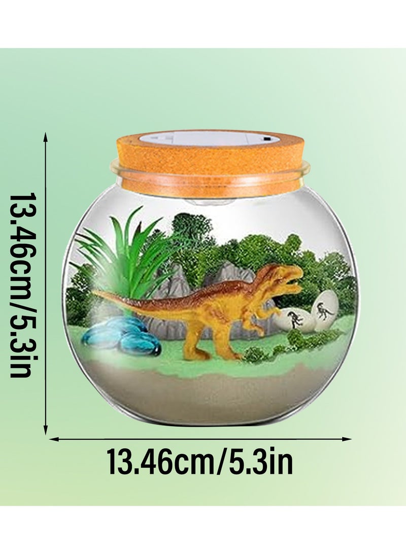 Dinosaur Terrarium Kit for Kids Dino Kid Crafts with DIY Moon Lamp Painting Kit Arts and Crafts for Boys and Kids Night Light Children's Educational Toy LED Light Birthday Gift