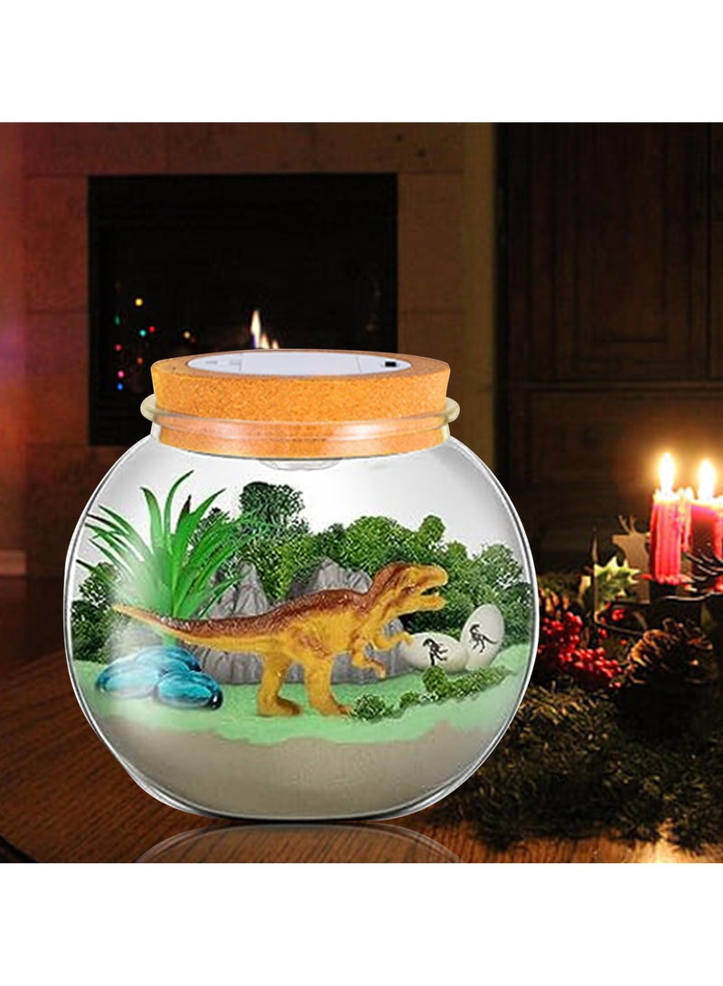 Dinosaur Terrarium Kit for Kids Dino Kid Crafts with DIY Moon Lamp Painting Kit Arts and Crafts for Boys and Kids Night Light Children's Educational Toy LED Light Birthday Gift