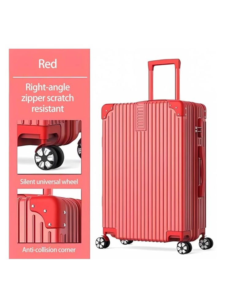 TROLLEY LUGGAGE SET HARD ABS MATERIAL WITH CABIN AND BEAUTY CASE RED COLOUR