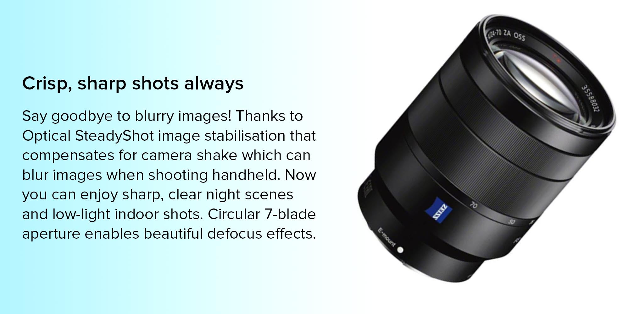 Fe 24 70 Mm F/4 Za Oss Vario Tessar T Lens, Black, Sel2470Z Black