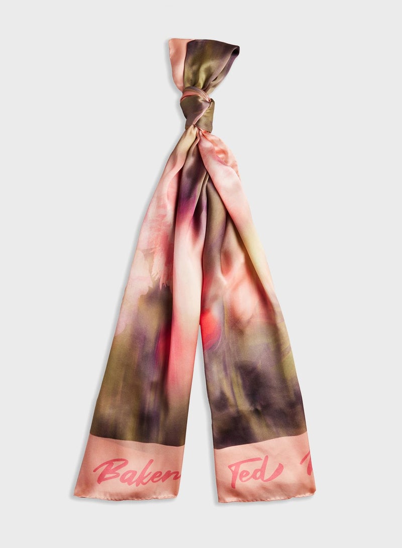 Bettiio Blurred Floral Printed Long Scarf